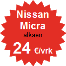 Pikkuauto vuokrattavana alkaen 24 €